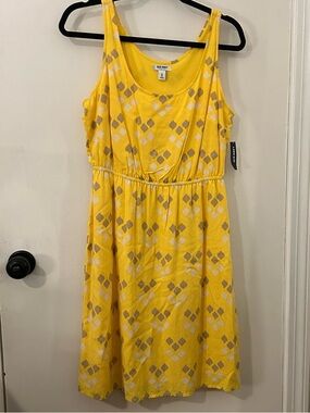 Old Navy Yellow Rayon Tank Lined Summer Sun Dress Sz M Boho Preppy Y2K NWT NEW